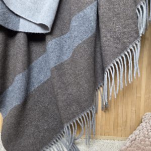 Alternative view of Wolldecke & Wollplaid, 90 % Merinowolle,10% Kaschmir "Faro F" grau-braun-hellbraun