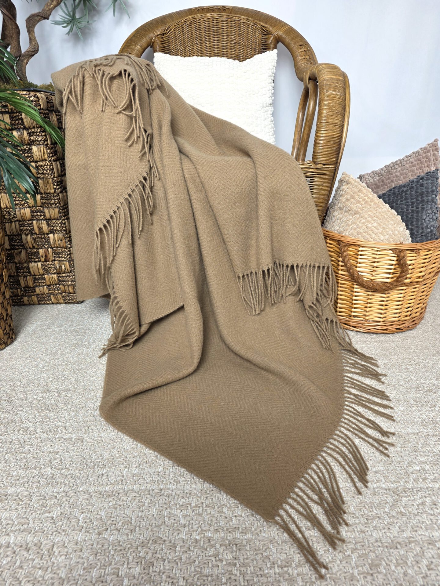 Wollplaid & Wolldecke "Tirol MU" beige – Bild 2
