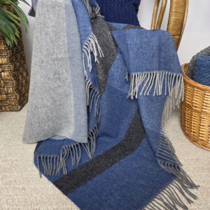 Alternative view of Wollplaid & Wolldecke "Tirol F" blau-hellblau-grau