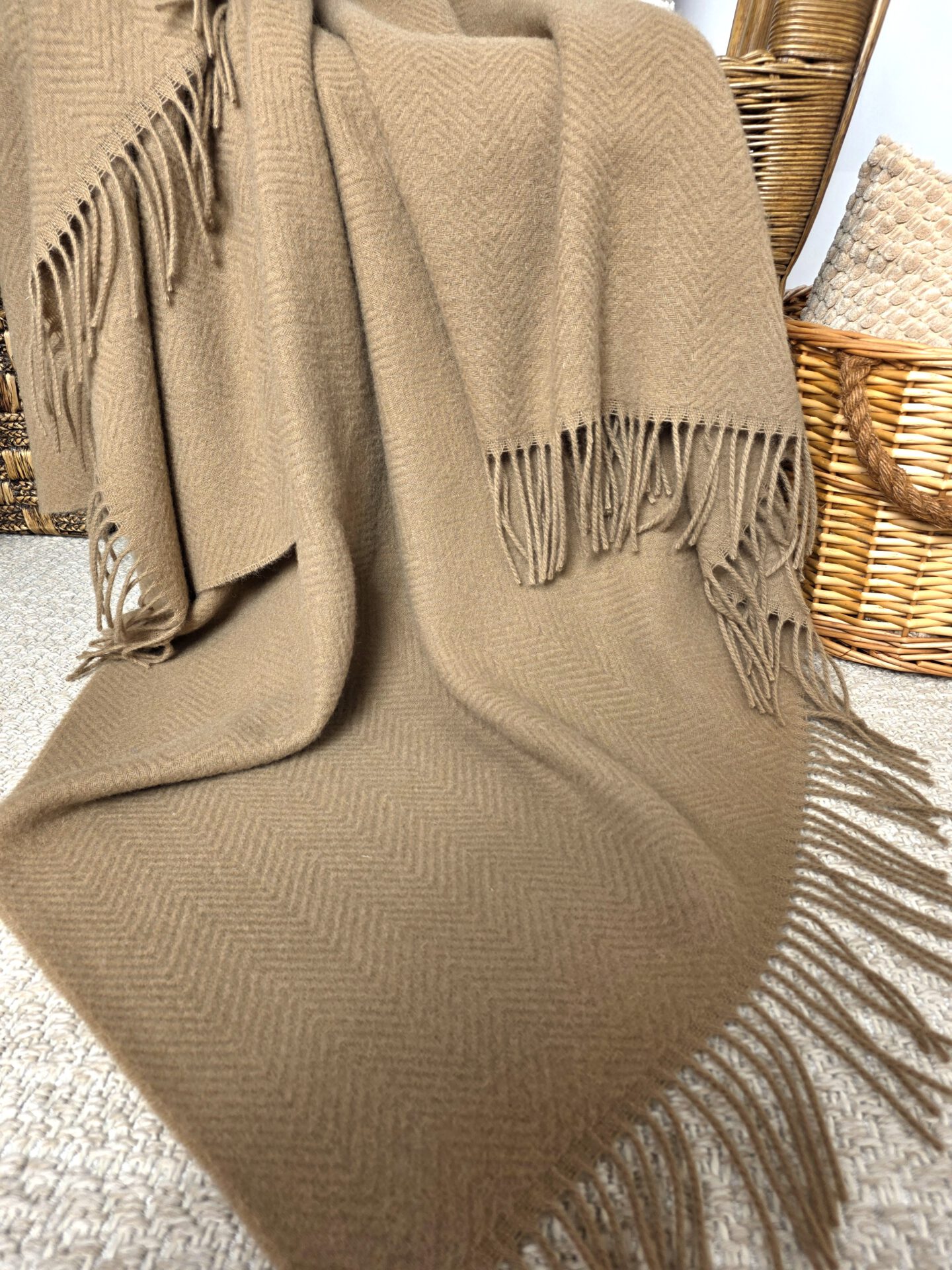 Wollplaid & Wolldecke "Tirol MU" beige – Bild 3