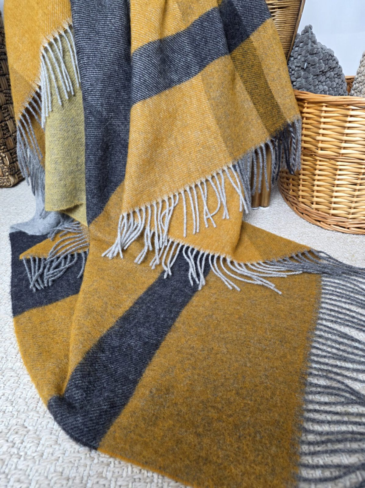 Wolldecken und Wollplaids