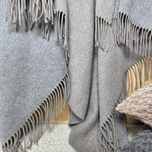 Alternative view of Wolldecke & Wollplaid, 90 % Merinowolle,10% Kaschmir "Faro DF" hellbraun-hellgrau