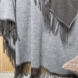 Alternative view of Wolldecke & Wollplaid, 90 % Merinowolle,10% Kaschmir "Faro DF" braun-weiß