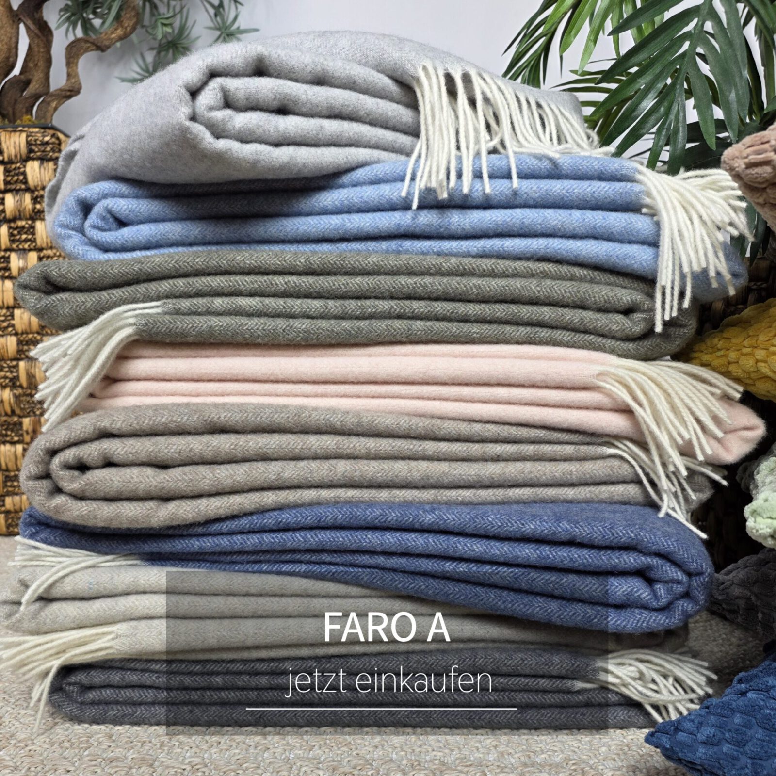 Wolldecken und Wollplaids