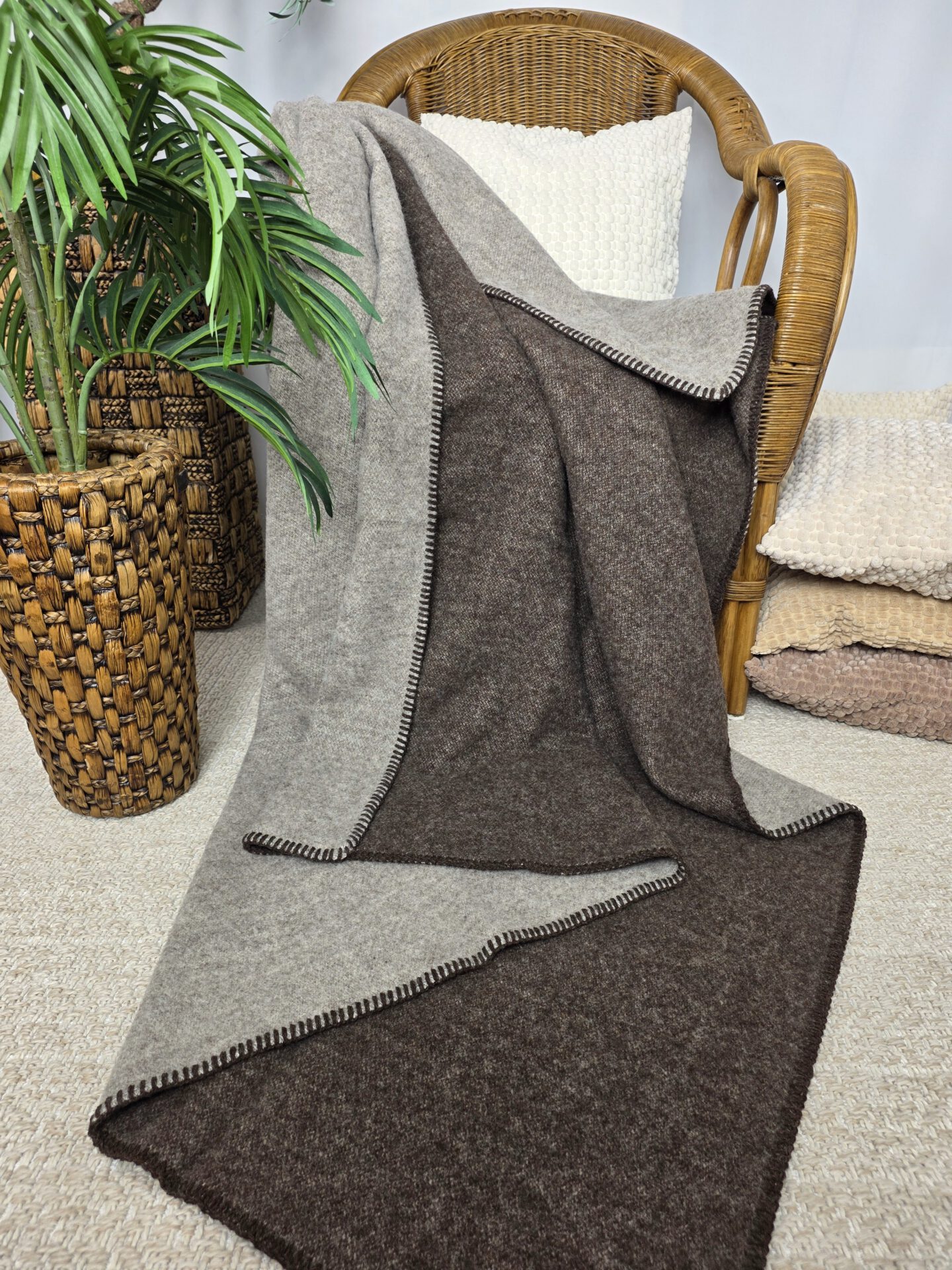 Wollplaid & Wolldecke "Selva DF" braun-taupe – Bild 2