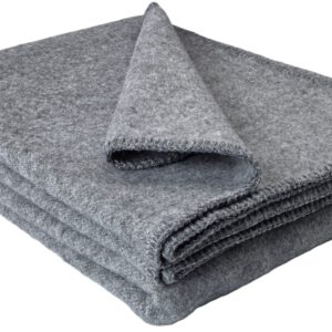 Wollplaid & Wolldecke "Selva U" grau