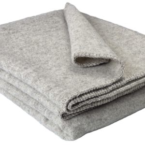Wollplaid & Wolldecke "Selva U" silver/beige