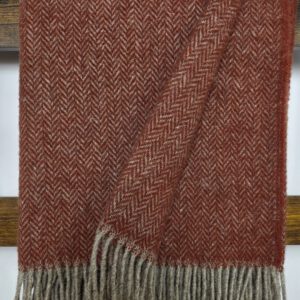 Wollplaid & Wolldecke "Nord A" taupe-ketchup