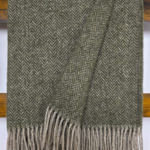 Wollplaid & Wolldecke "Nord A" taupe-olive