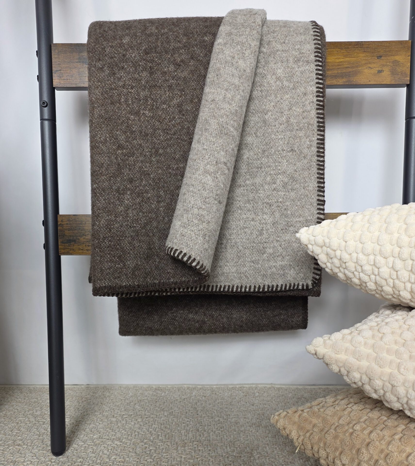 Wollplaid & Wolldecke "Selva DF" braun-taupe – Bild 3