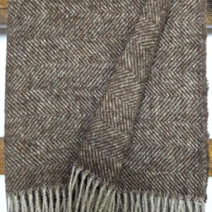 Wollplaid & Wolldecke "Nord C" taupe-braun