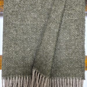 Wollplaid & Wolldecke "Nord C" taupe-olive