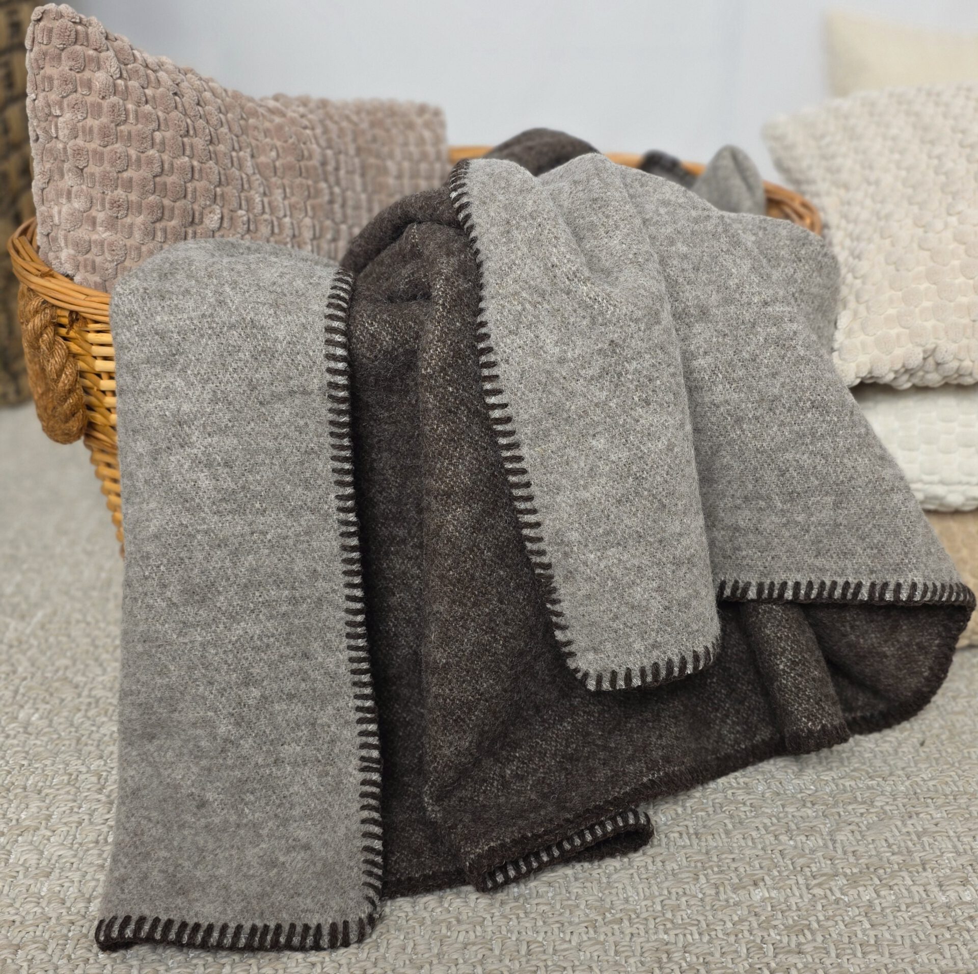 Wollplaid & Wolldecke "Selva DF" braun-taupe – Bild 5