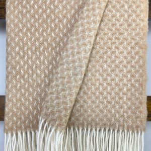 Wollplaid & Wolldecke "Nord L" weiß-beige