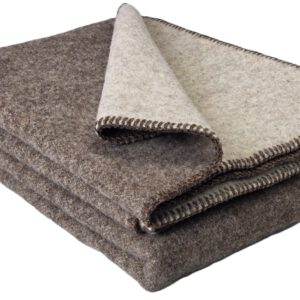 Wollplaid & Wolldecke "Selva DF" braun-silver/beige