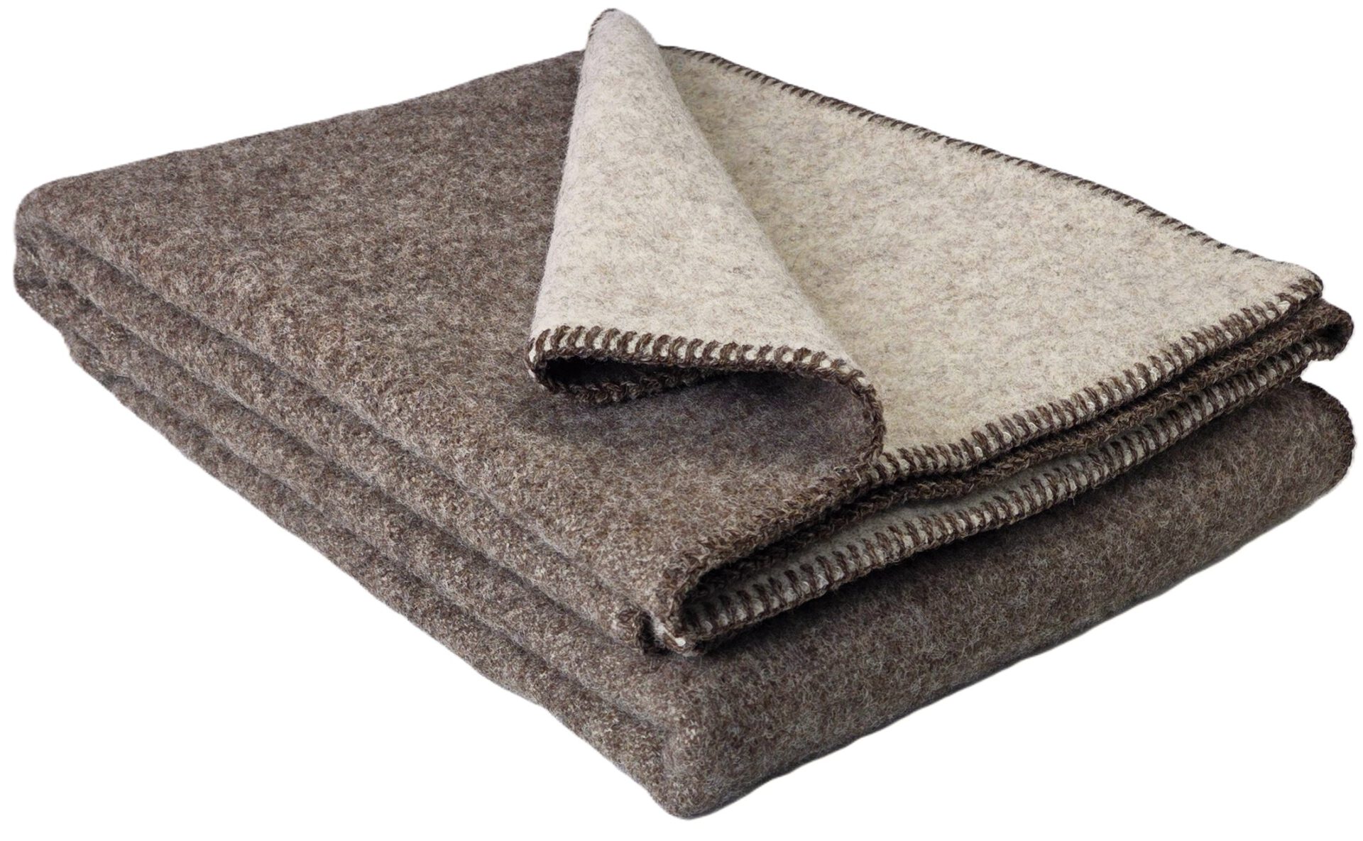 Wollplaid & Wolldecke "Selva DF" braun-silver/beige