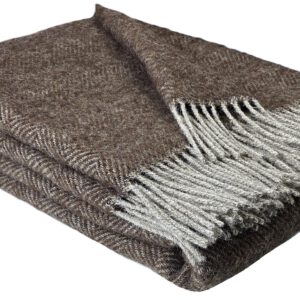 Wollplaid & Wolldecke "Nord C" taupe-braun