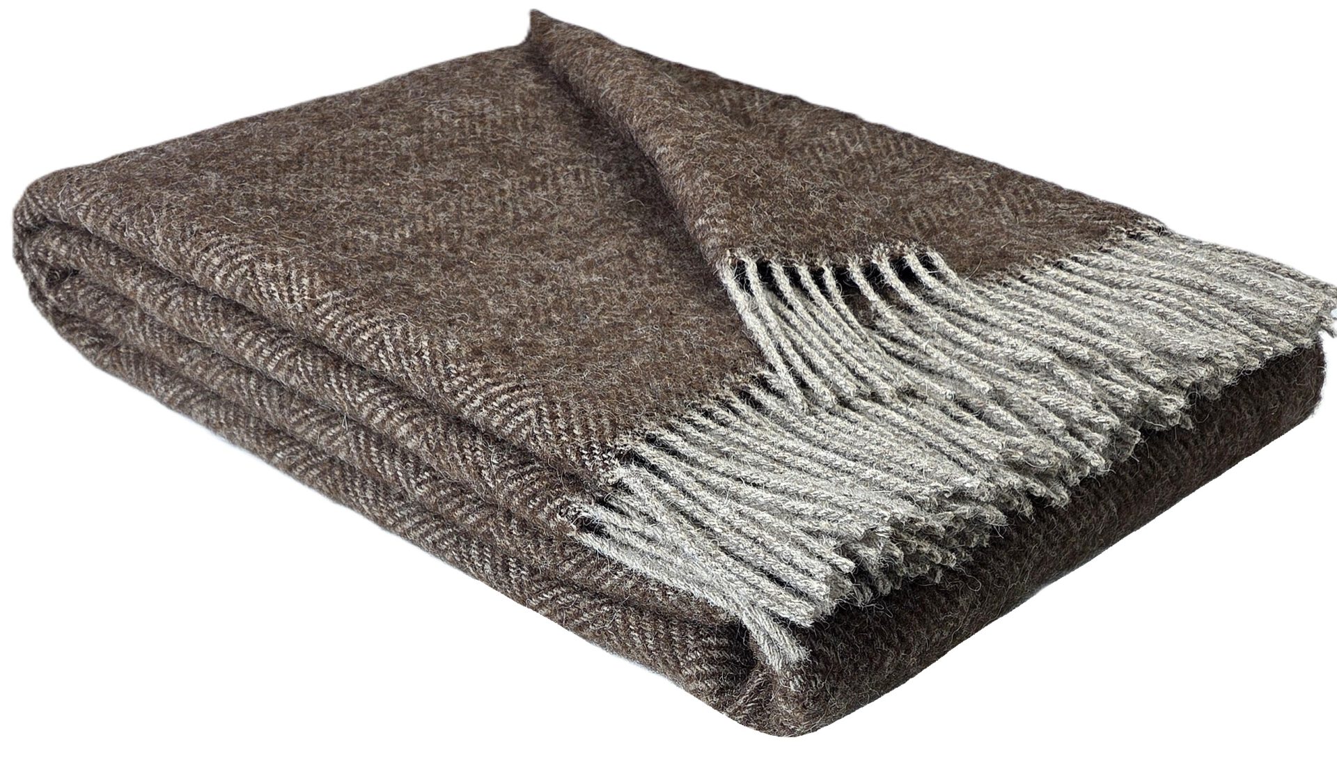 Wollplaid & Wolldecke "Nord C" taupe-braun
