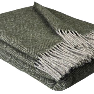 Wollplaid & Wolldecke "Nord C" taupe-olive