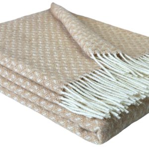 Wollplaid & Wolldecke "Nord L" weiß-beige