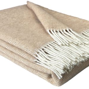 Wollplaid & Wolldecke "Nord C" weiß-beige