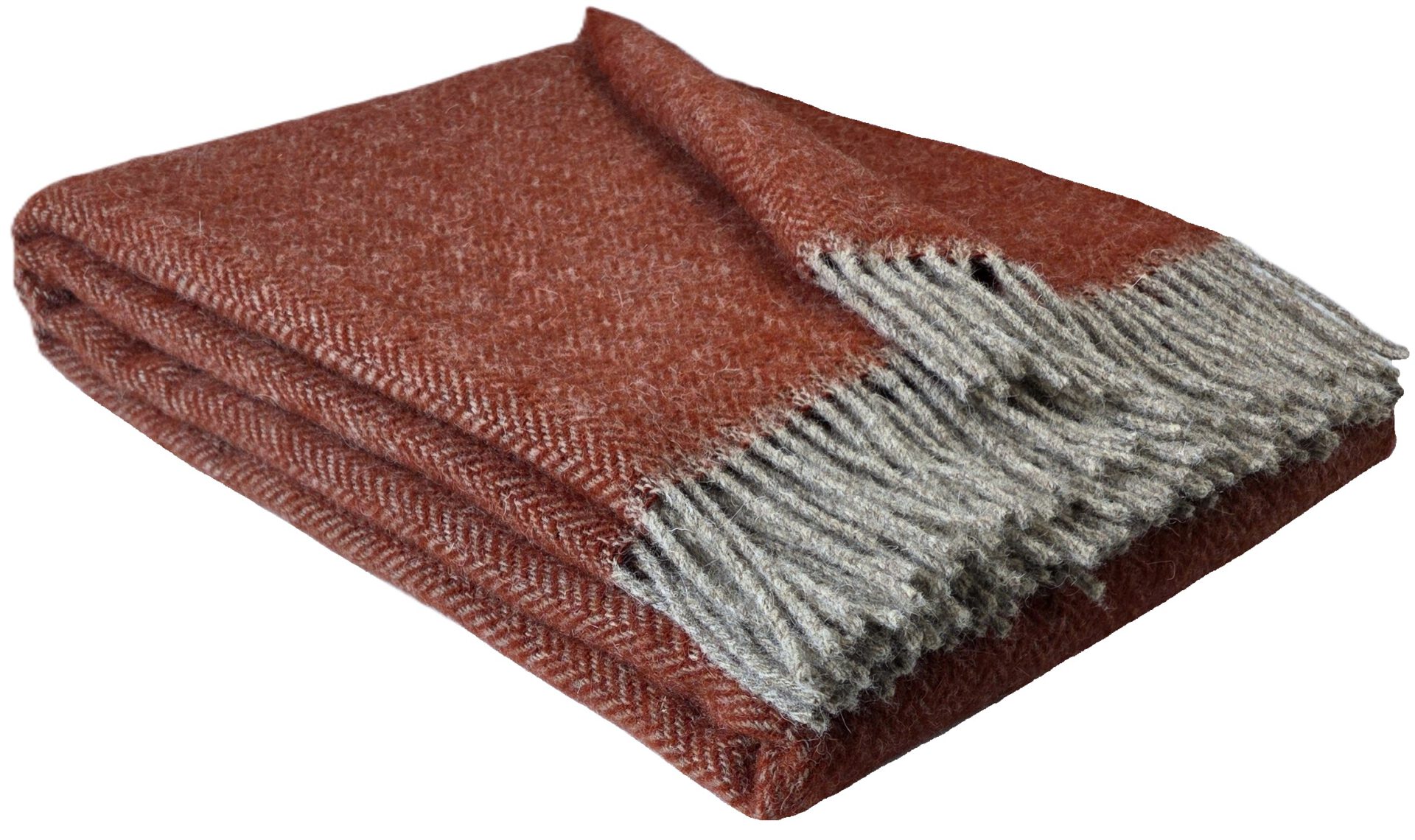 Wollplaid & Wolldecke "Nord A" taupe-ketchup
