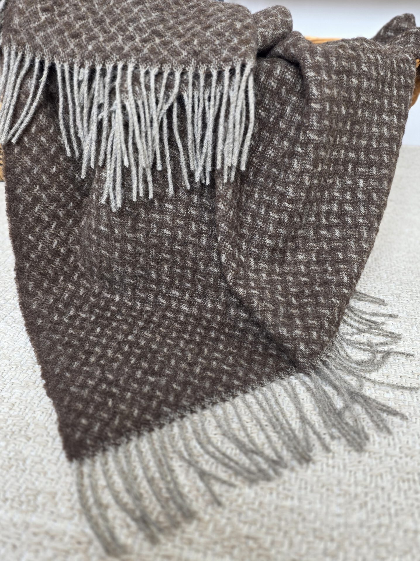 Wollplaid & Wolldecke "Nord L" taupe-braun – Bild 6