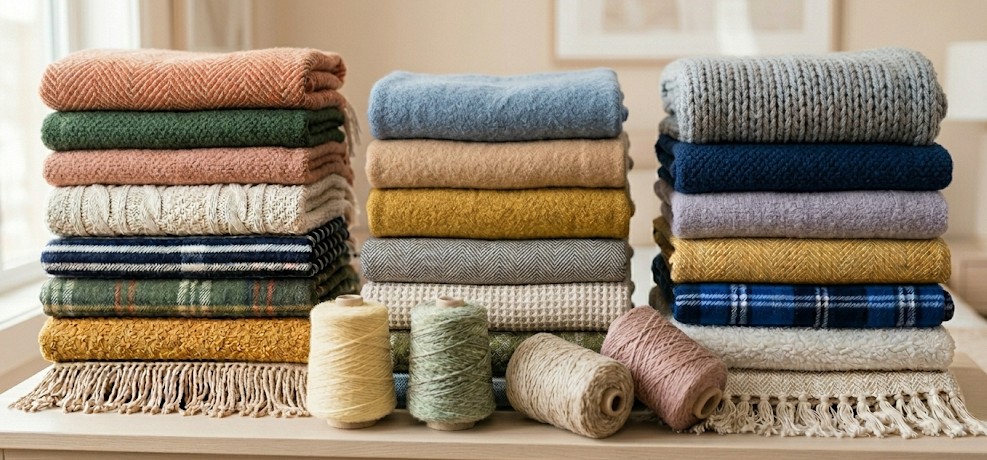 Wolldecken und Wollplaids