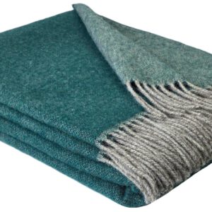 Wollplaid & Wolldecke "Tirol DF" taupe-grün