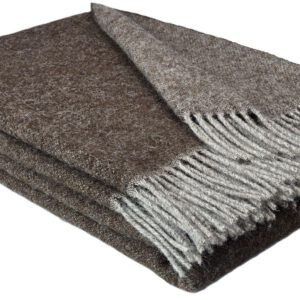 Wollplaid & Wolldecke "Tirol DF" taupe-braun