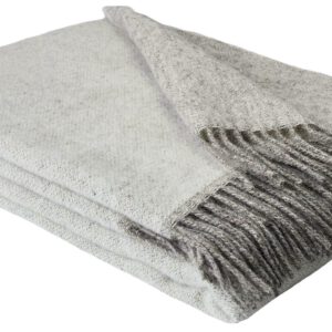 Wollplaid & Wolldecke "Tirol DF" taupe-weiß