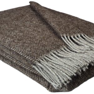 Wollplaid & Wolldecke "Nord A" taupe-braun