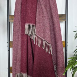 Alternative view of Wollplaid & Wolldecke "Tirol DF" taupe-dunkelrot