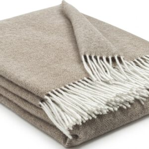 Wollplaid & Wolldecke "Tirol A" taupe